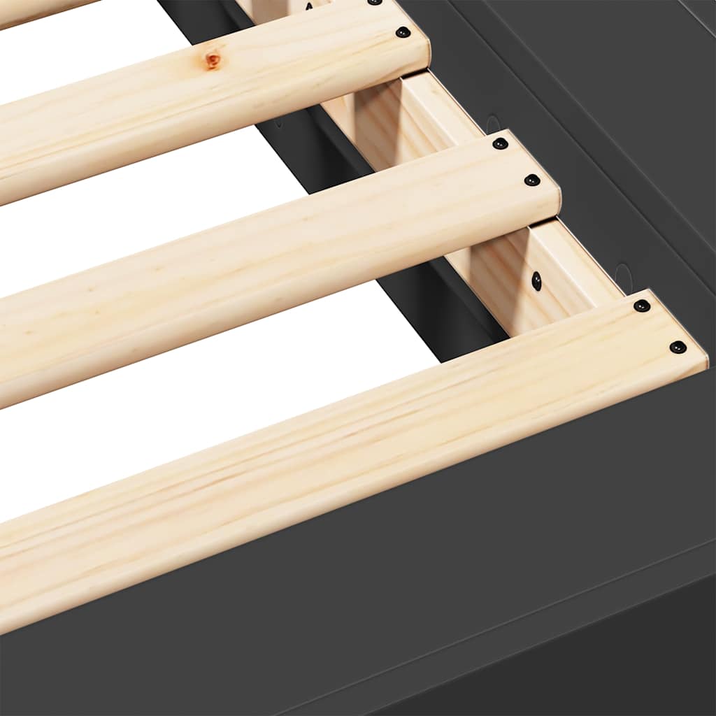 Cadre de lit sans matelas noir 100x200 cm - XIOS