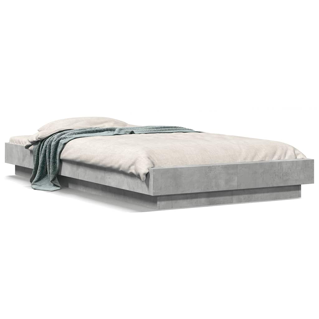 Cadre de lit sans matelas gris béton 100x200 cm - XIOS