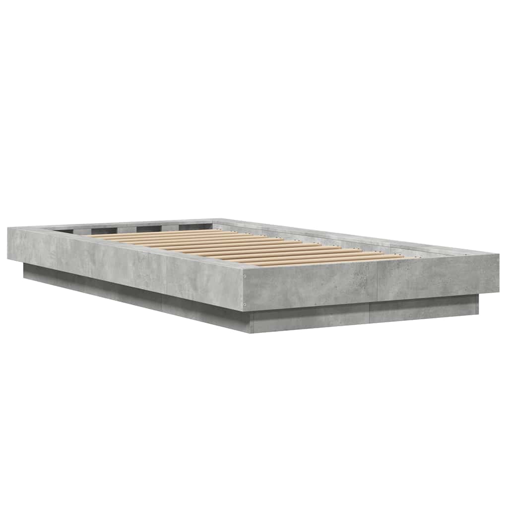 Cadre de lit sans matelas gris béton 100x200 cm - XIOS