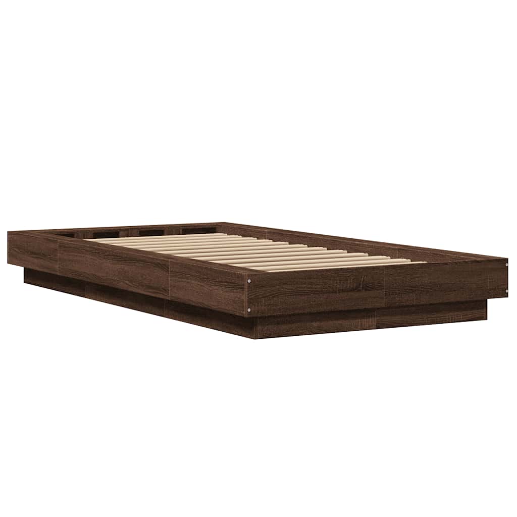 Cadre de lit sans matelas chêne marron 100x200 cm - XIOS