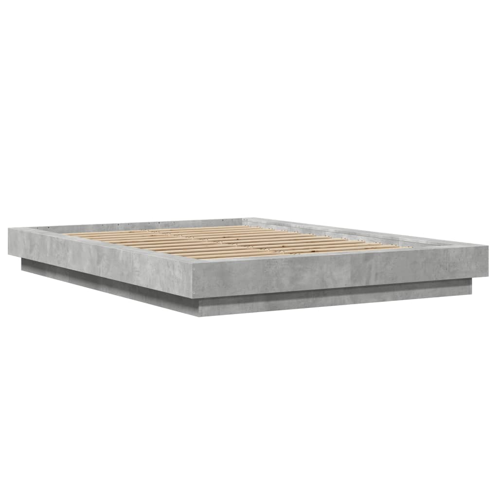 Cadre de lit sans matelas gris béton 140x190 cm - XIOS