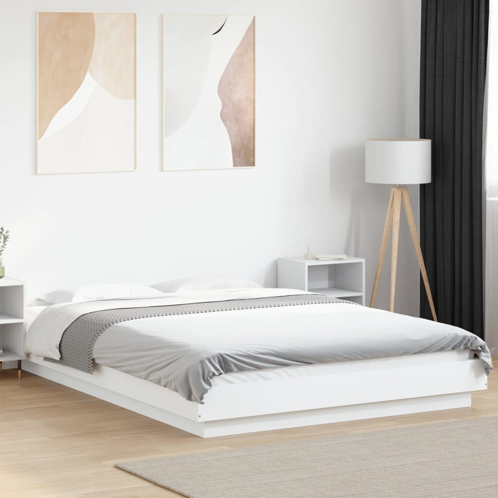 Cadre de lit sans matelas blanc 135x190 cm - XIOS