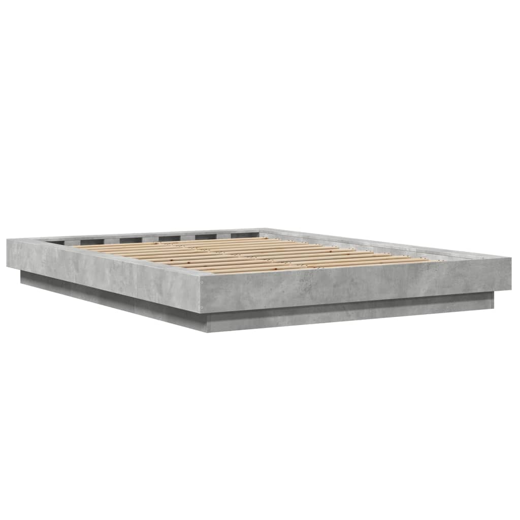 Cadre de lit sans matelas gris béton 135x190 cm - XIOS
