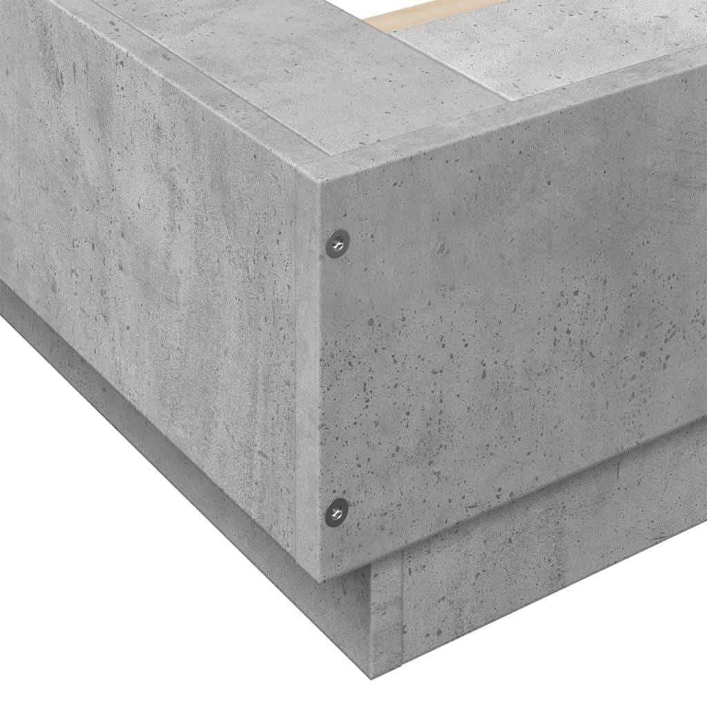 Cadre de lit sans matelas gris béton 135x190 cm - XIOS