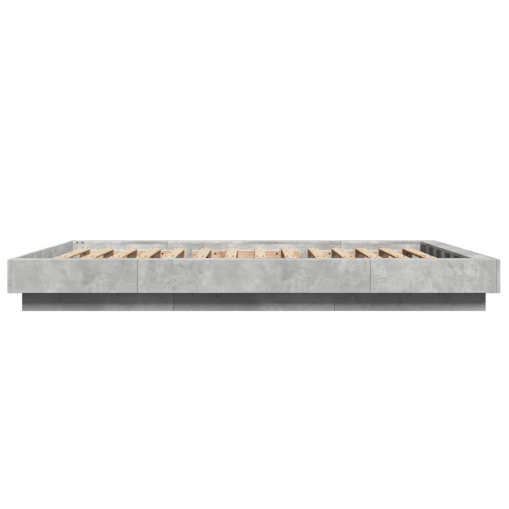 Cadre de lit sans matelas gris béton 120x190 cm - XIOS