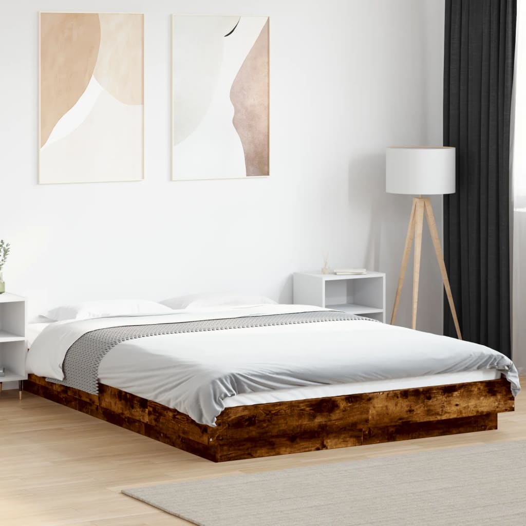 Cadre de lit sans matelas chêne fumé 120x190 cm - XIOS