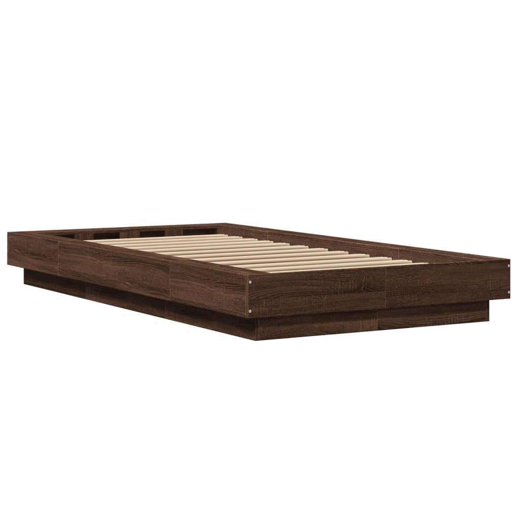 Cadre de lit sans matelas chêne marron 90x190 cm - XIOS
