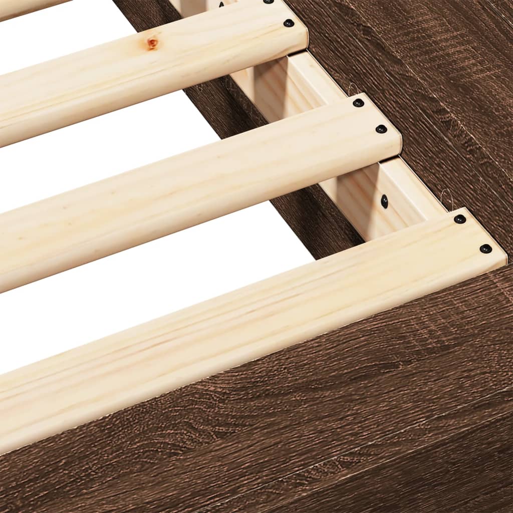 Cadre de lit sans matelas chêne marron 90x190 cm - XIOS