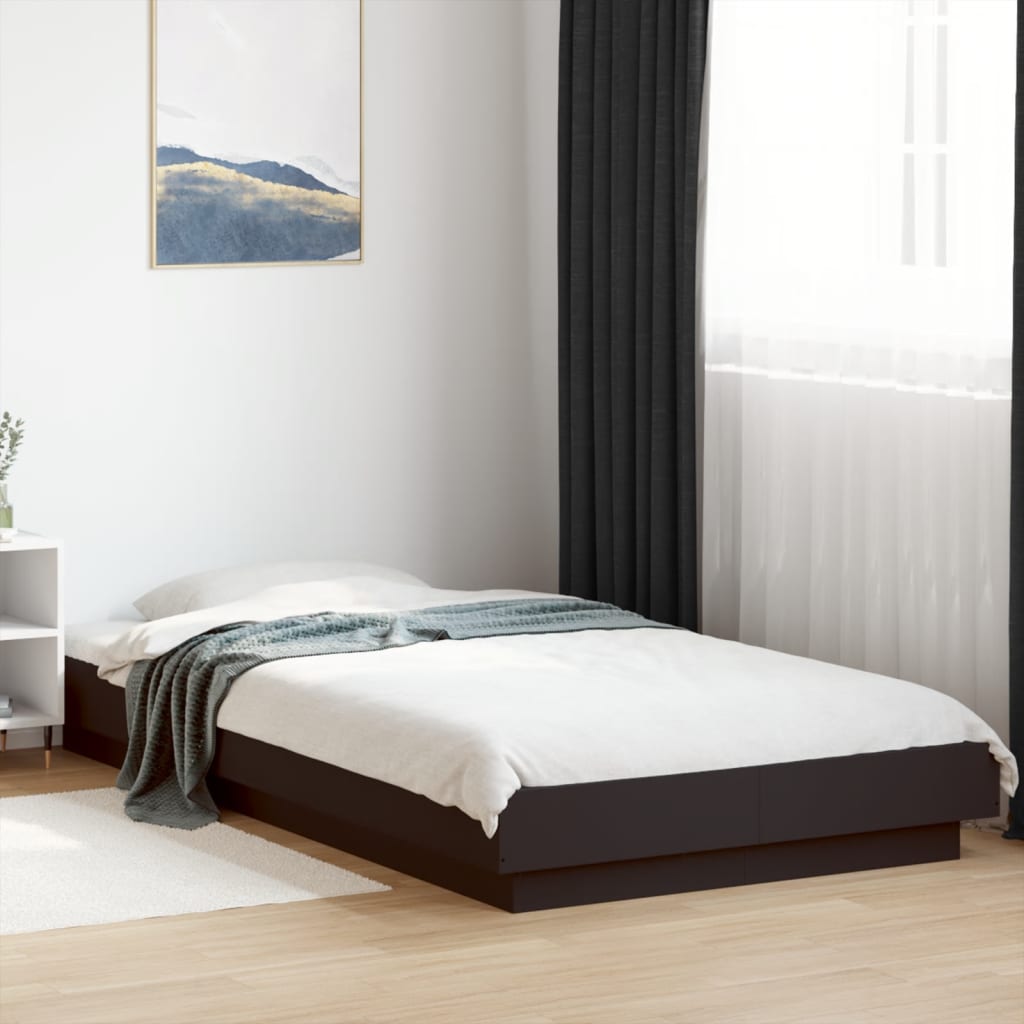Cadre de lit sans matelas noir 75x190 cm - XIOS