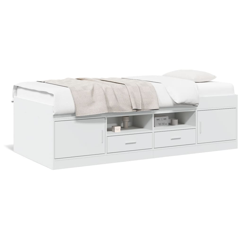 Lit de jour avec tiroirs sans matelas blanc 90x200 cm - XIOS