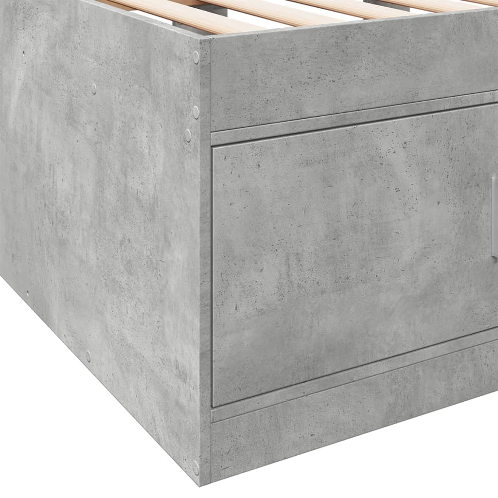 Lit de jour avec tiroirs sans matelas gris béton 90x200 cm - XIOS