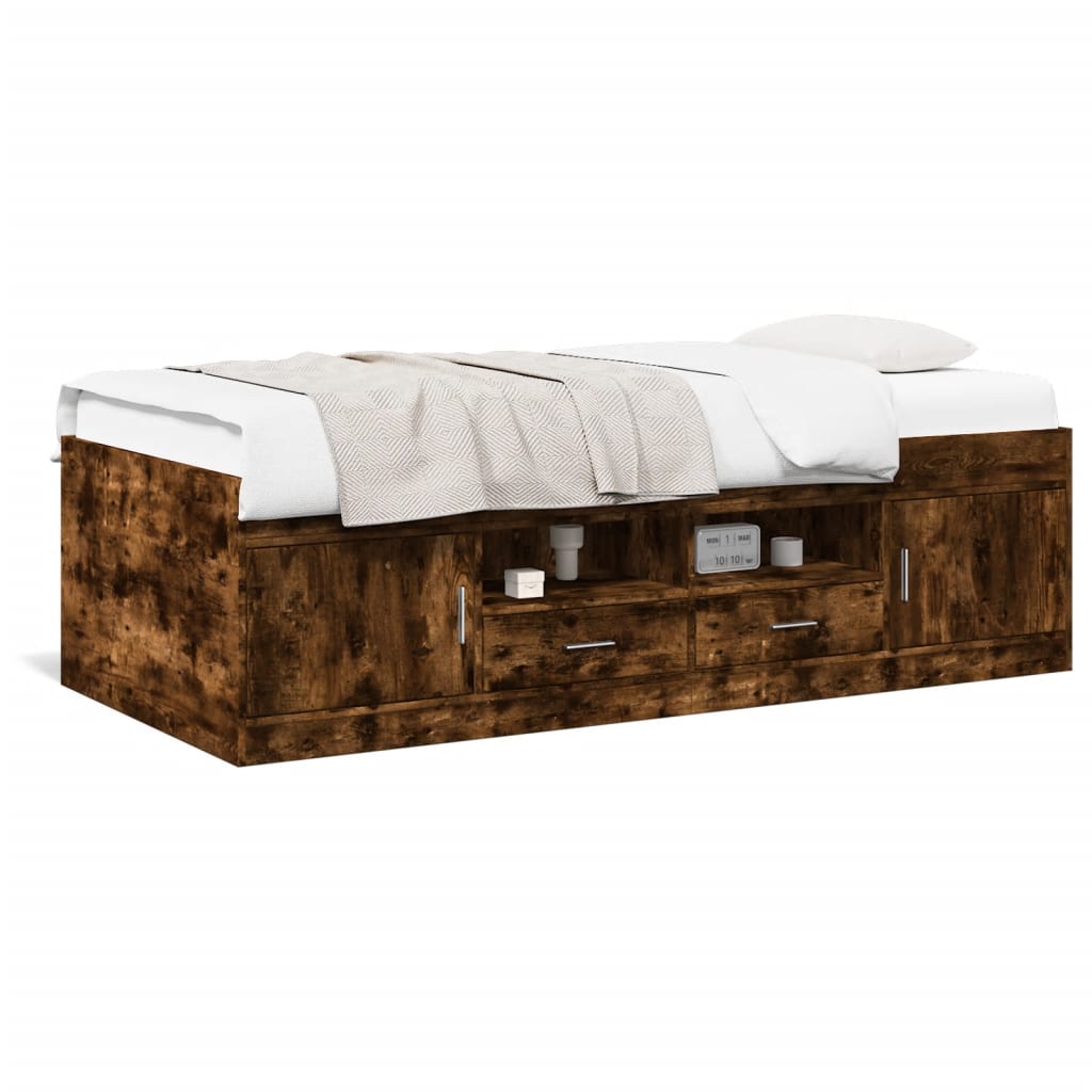 Lit de jour avec tiroirs sans matelas chêne fumé 90x200 cm - XIOS