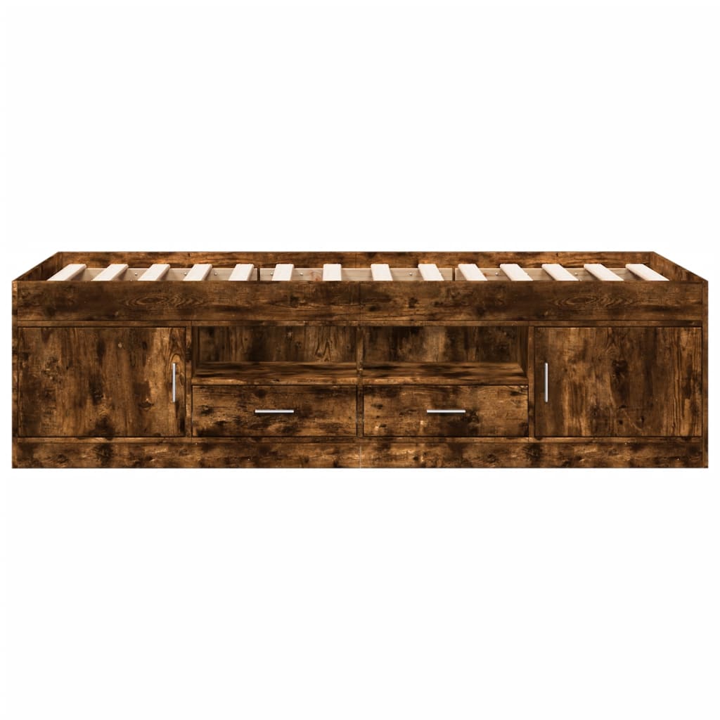 Lit de jour avec tiroirs sans matelas chêne fumé 90x190 cm - XIOS