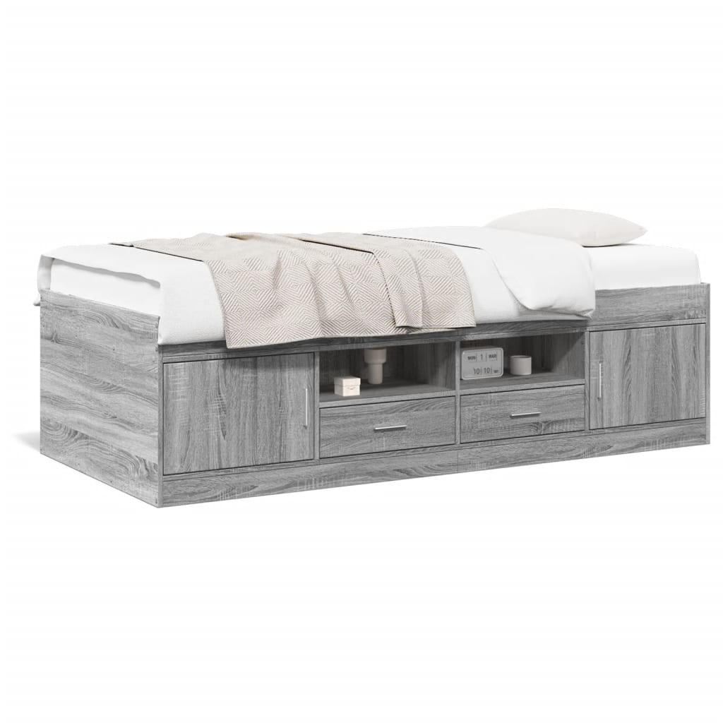 Lit de jour avec tiroirs sans matelas sonoma gris 75x190 cm - XIOS