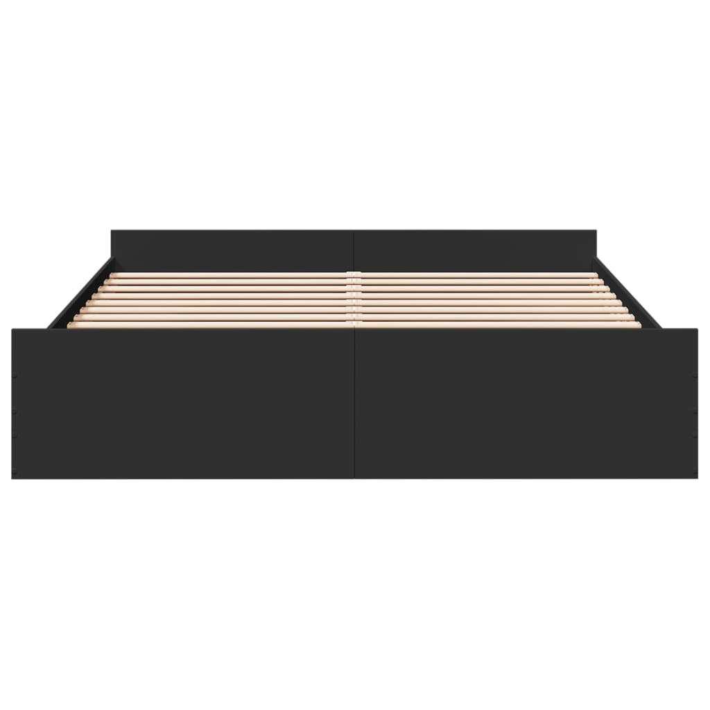 Cadre de lit avec tiroirs sans matelas noir 200x200 cm - XIOS