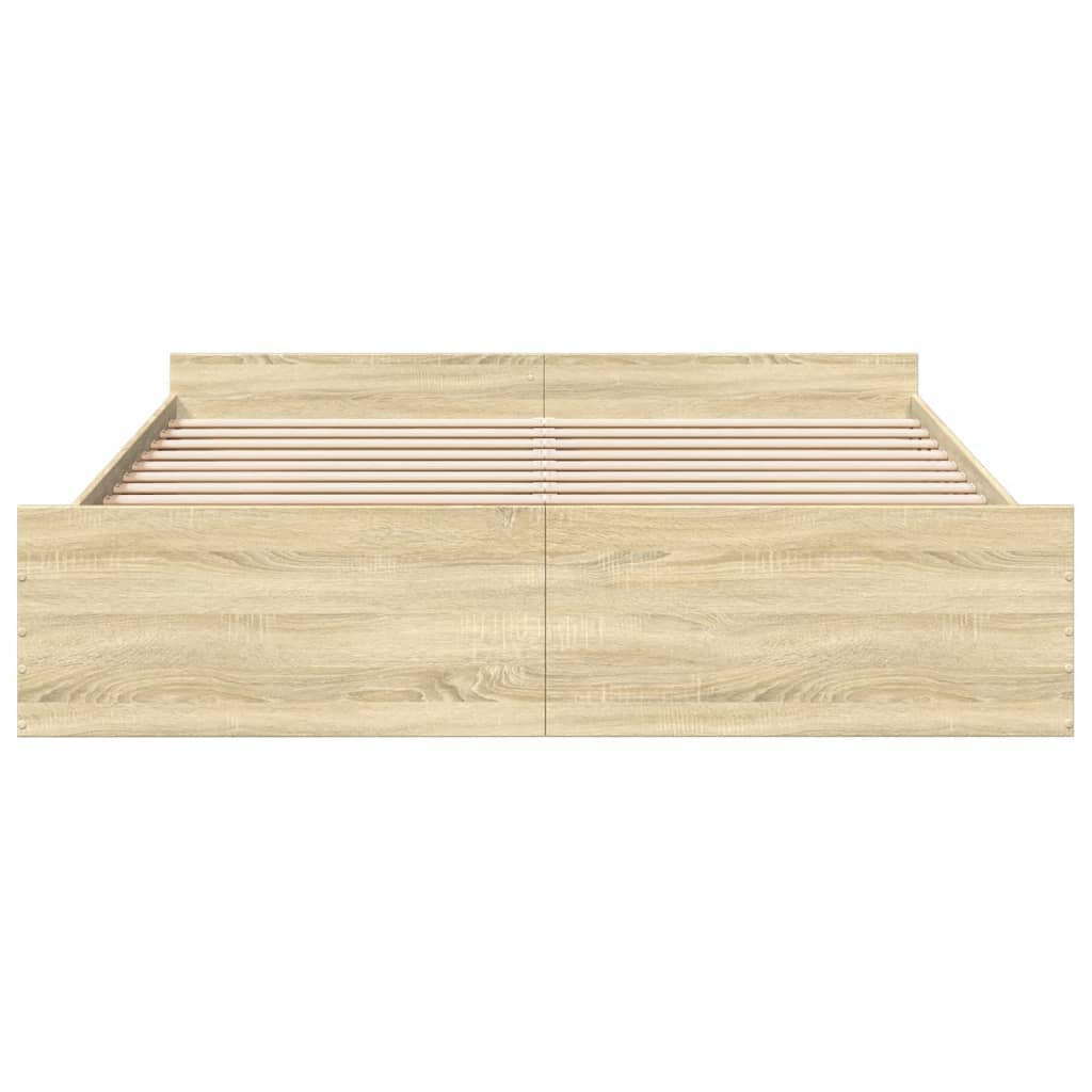Cadre de lit avec tiroirs sans matelas chêne sonoma 200x200 cm - XIOS