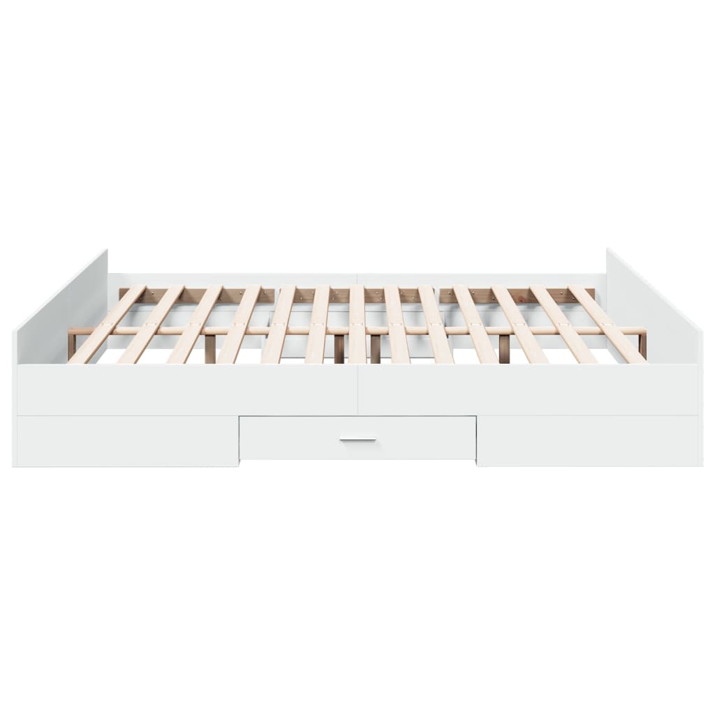 Cadre de lit avec tiroirs sans matelas blanc 180x200 cm - XIOS