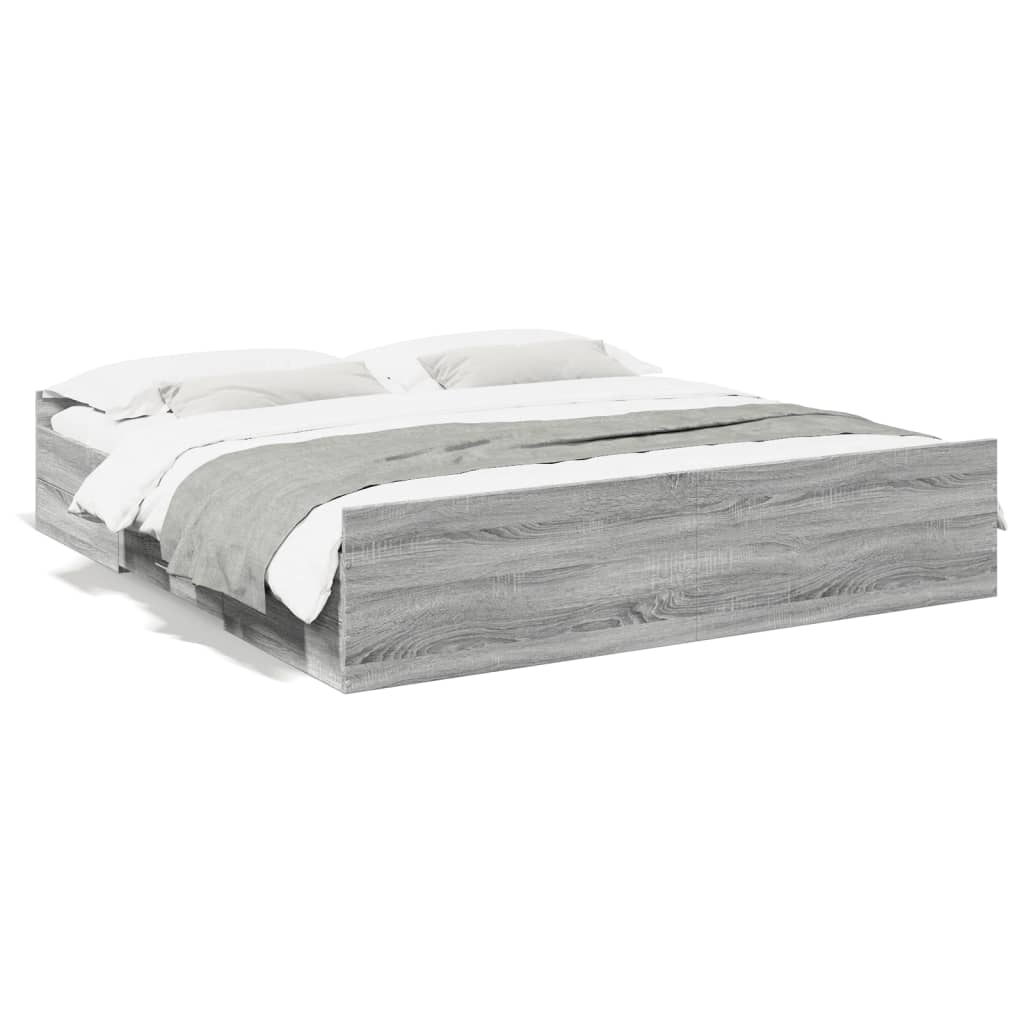 Cadre de lit avec tiroirs sans matelas sonoma gris 180x200 cm - XIOS