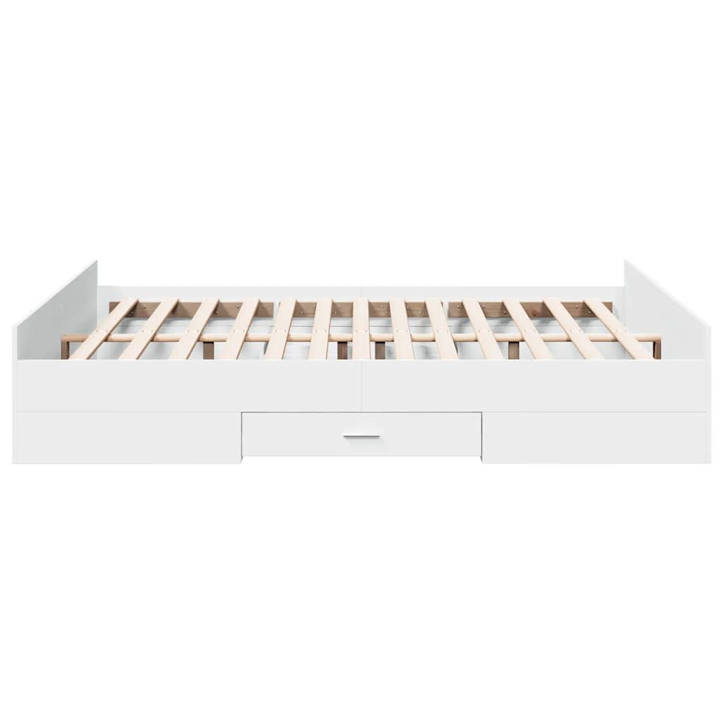 Cadre de lit avec tiroirs sans matelas blanc 160x200 cm - XIOS