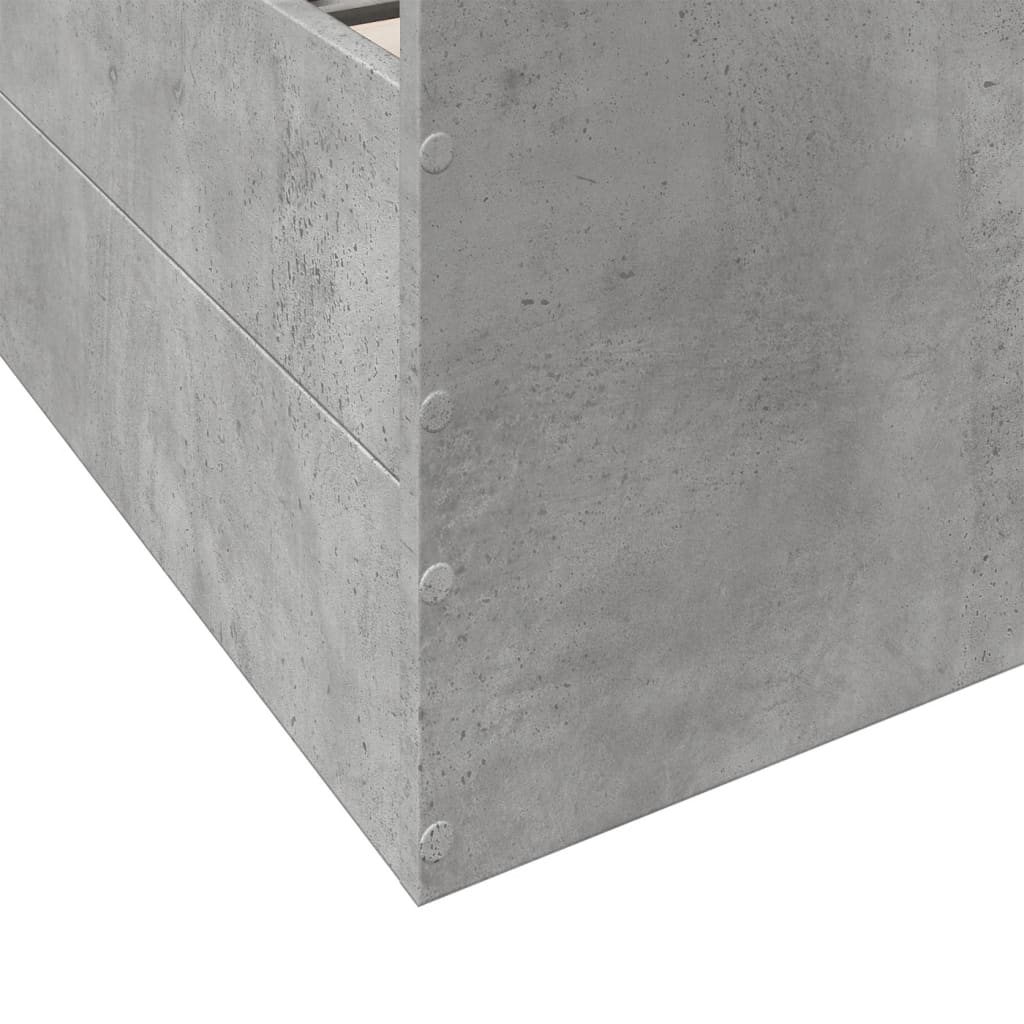 Cadre de lit avec tiroirs sans matelas gris béton 160x200 cm - XIOS