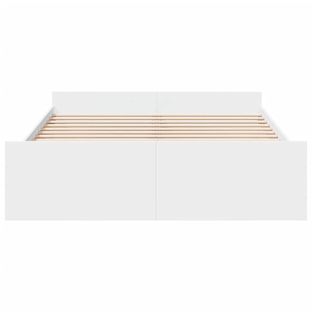 Cadre de lit avec tiroirs sans matelas blanc 150x200 cm - XIOS
