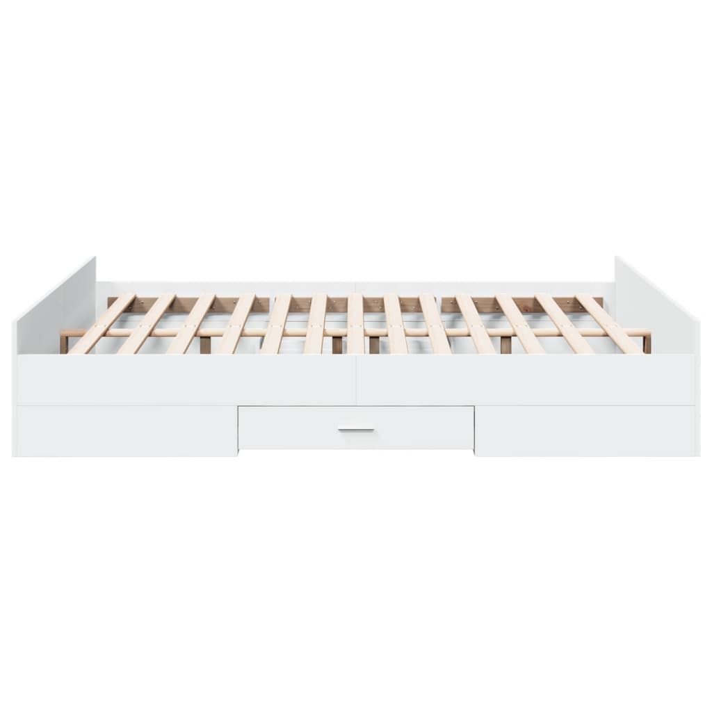 Cadre de lit avec tiroirs sans matelas blanc 150x200 cm - XIOS