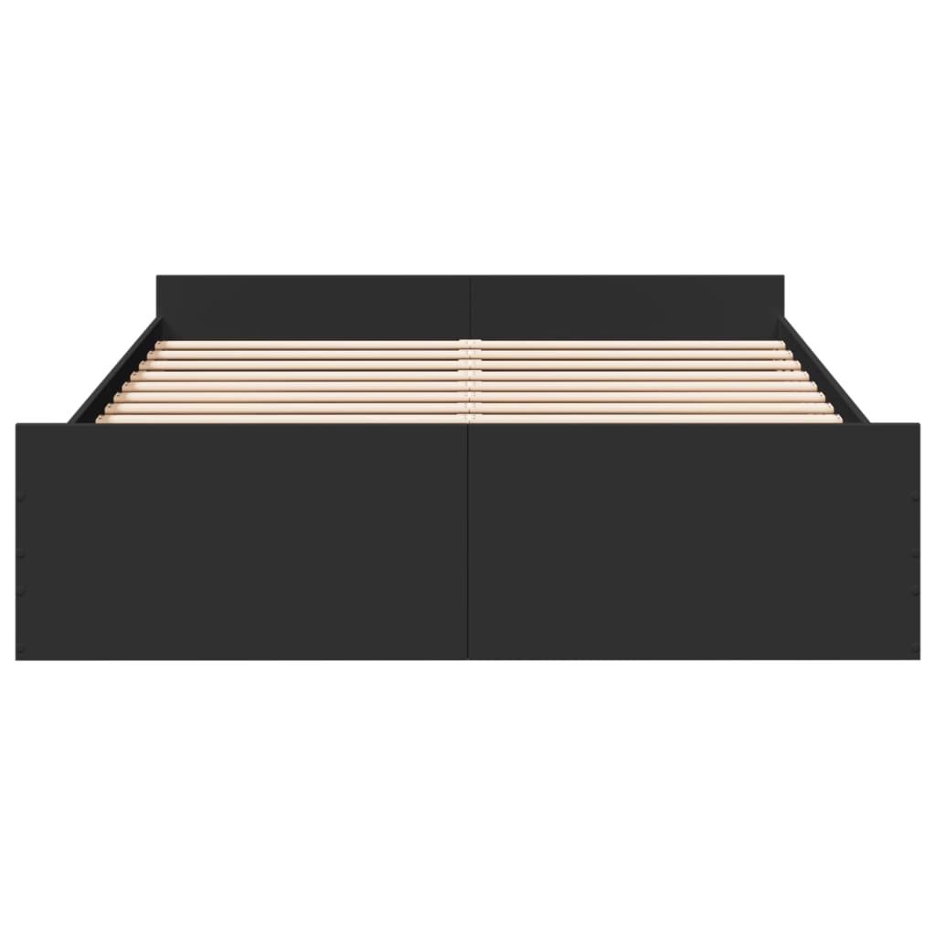Cadre de lit avec tiroirs sans matelas noir 150x200 cm - XIOS