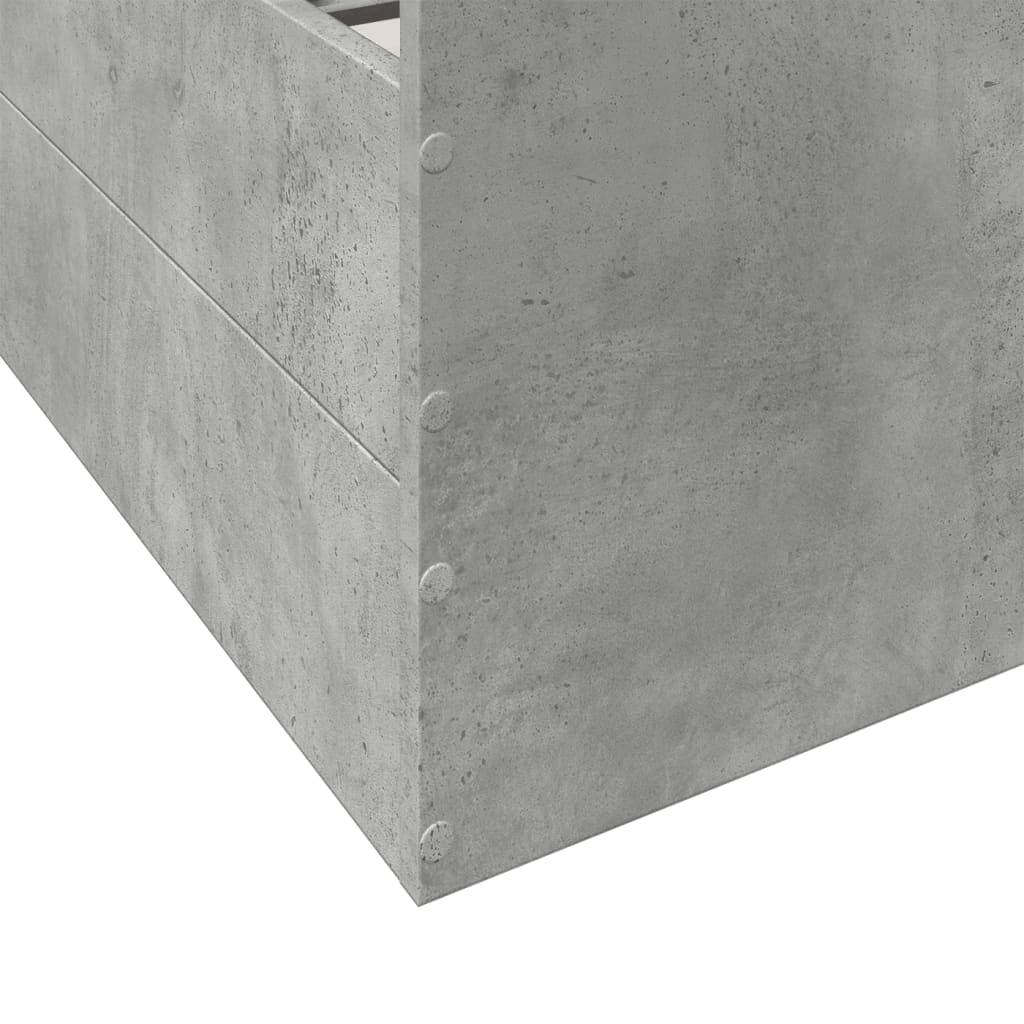 Cadre de lit avec tiroirs sans matelas gris béton 150x200 cm - XIOS