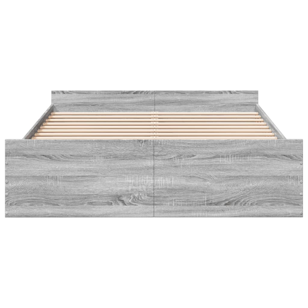 Cadre de lit avec tiroirs sans matelas sonoma gris 150x200 cm - XIOS