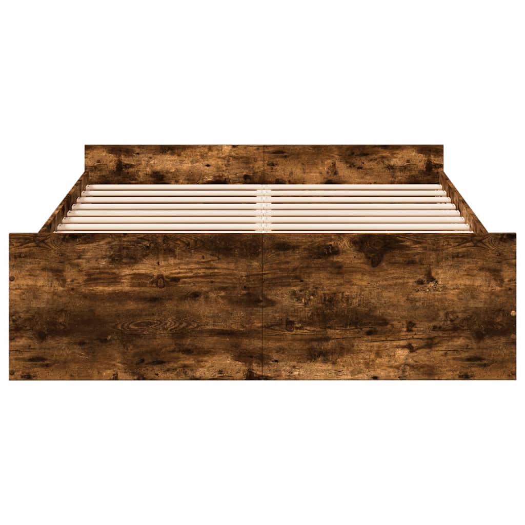 Cadre de lit avec tiroirs sans matelas chêne fumé 120x200 cm - XIOS