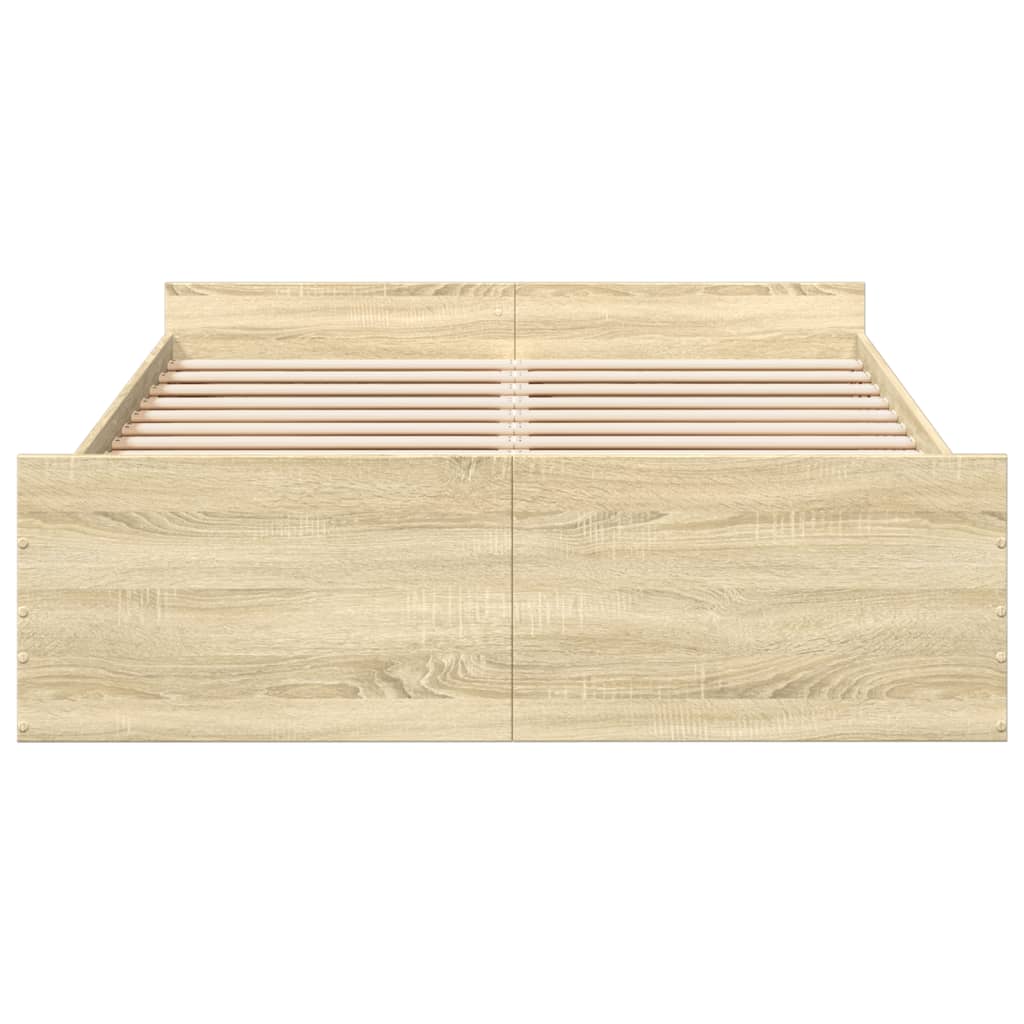Cadre de lit avec tiroirs sans matelas chêne sonoma 135x190 cm - XIOS