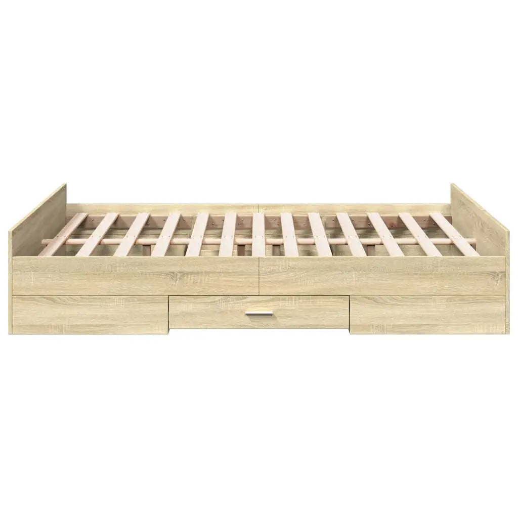 Cadre de lit avec tiroirs sans matelas chêne sonoma 135x190 cm - XIOS