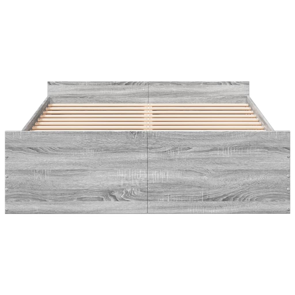 Cadre de lit avec tiroirs sans matelas sonoma gris 135x190 cm - XIOS