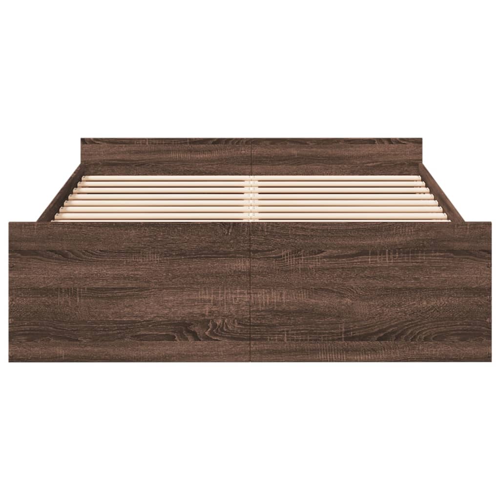 Cadre de lit avec tiroirs sans matelas chêne marron 120x190 cm - XIOS