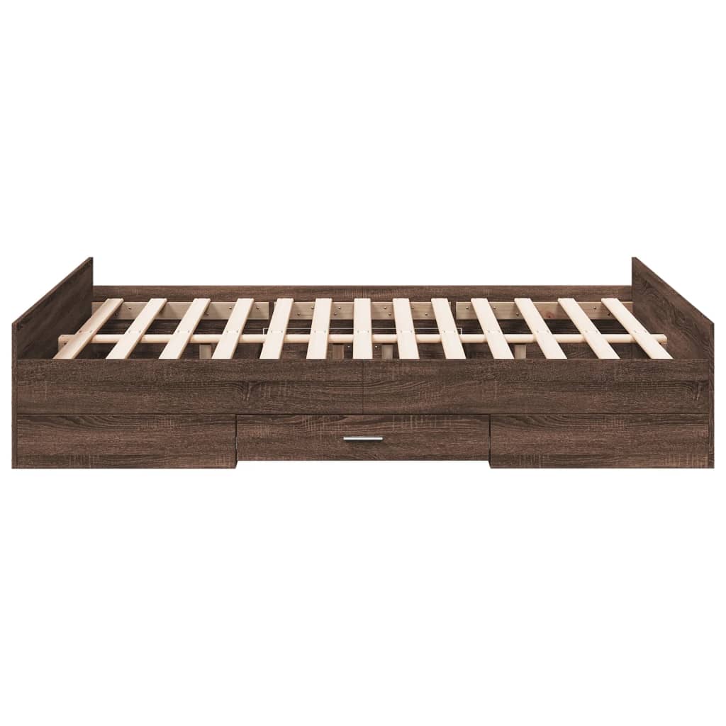 Cadre de lit avec tiroirs sans matelas chêne marron 120x190 cm - XIOS