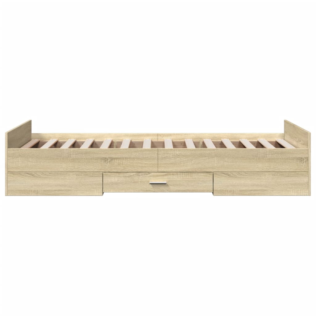 Cadre de lit avec tiroirs sans matelas chêne sonoma 100x200 cm - XIOS