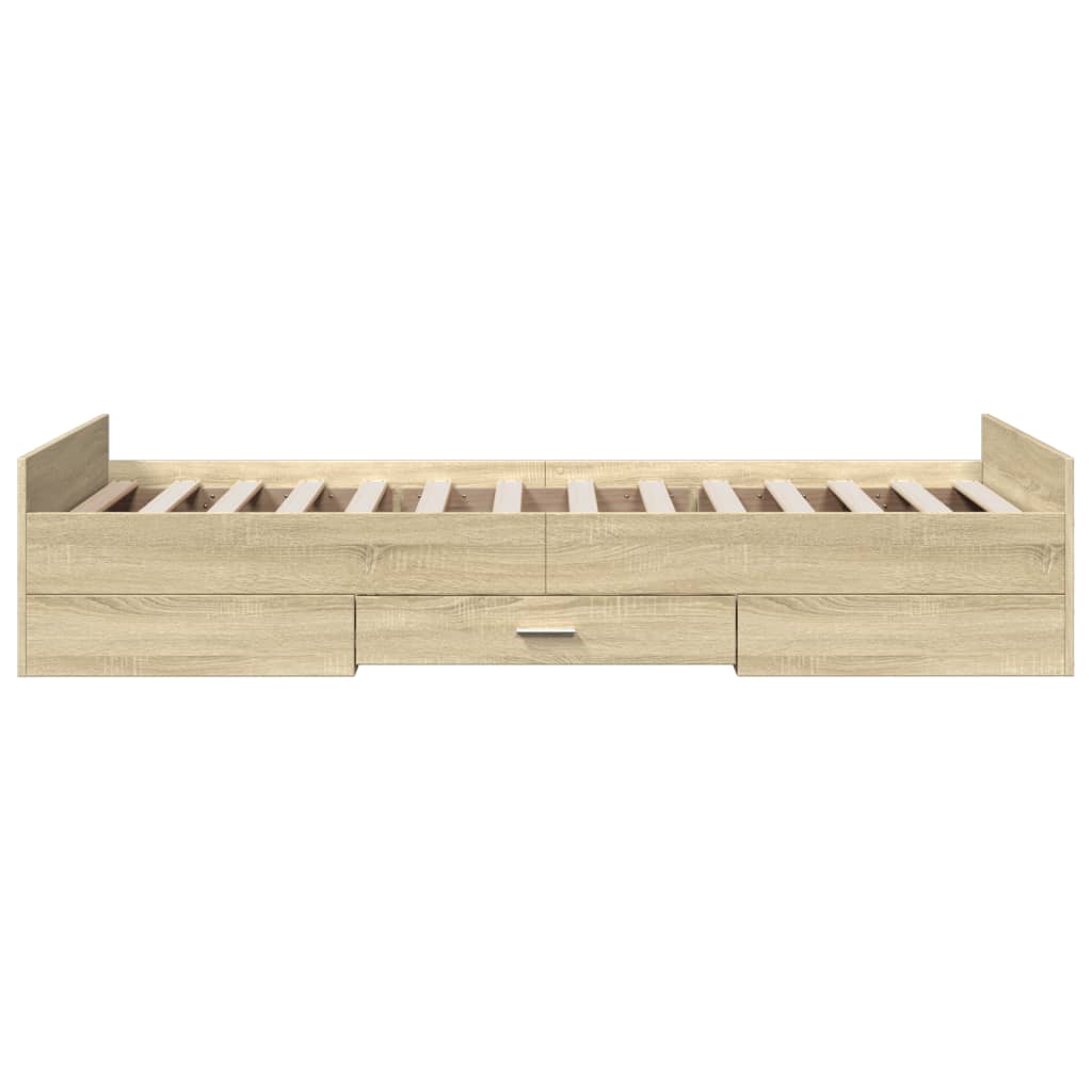Cadre de lit avec tiroirs sans matelas chêne sonoma 90x190 cm - XIOS