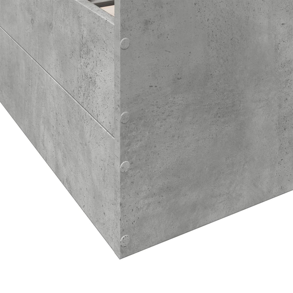 Cadre de lit avec tiroirs sans matelas gris béton 75x190 cm - XIOS