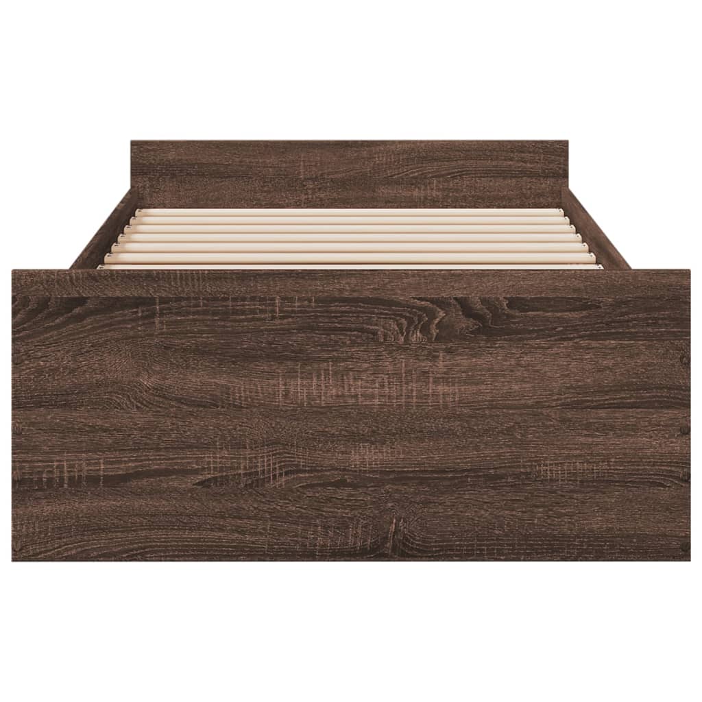 Cadre de lit avec tiroirs sans matelas chêne marron 75x190 cm - XIOS