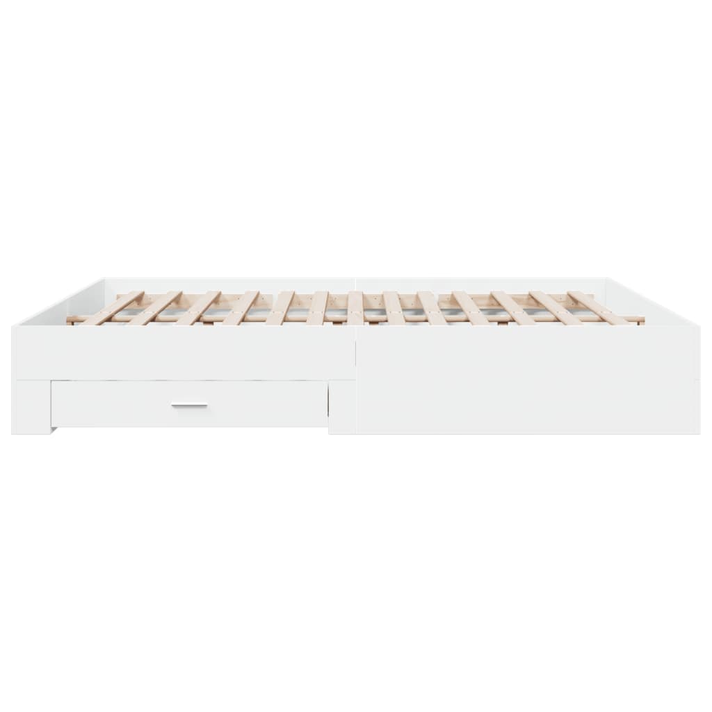 Cadre de lit avec tiroirs sans matelas blanc 180x200 cm - XIOS