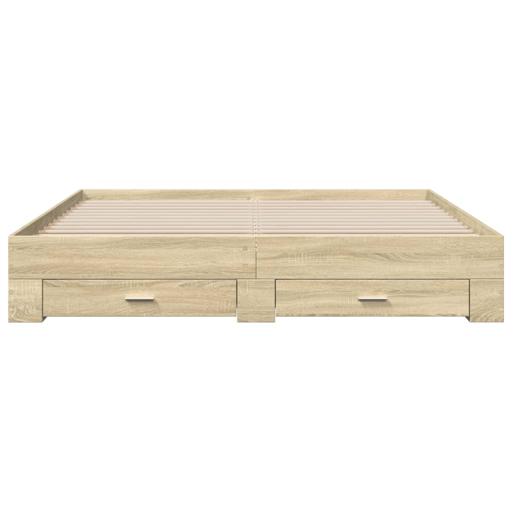 Cadre de lit avec tiroirs sans matelas chêne sonoma 180x200 cm - XIOS