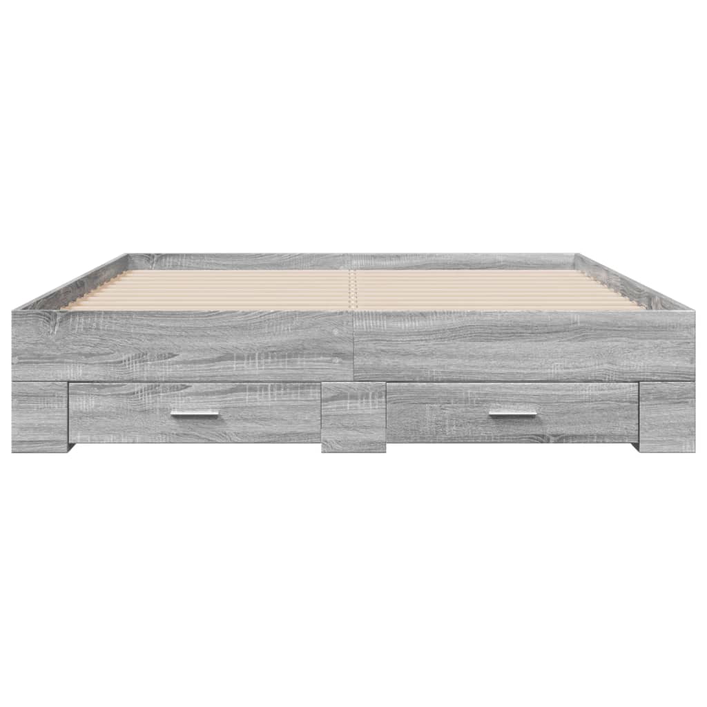 Cadre de lit avec tiroirs sans matelas sonoma gris 160x200 cm - XIOS