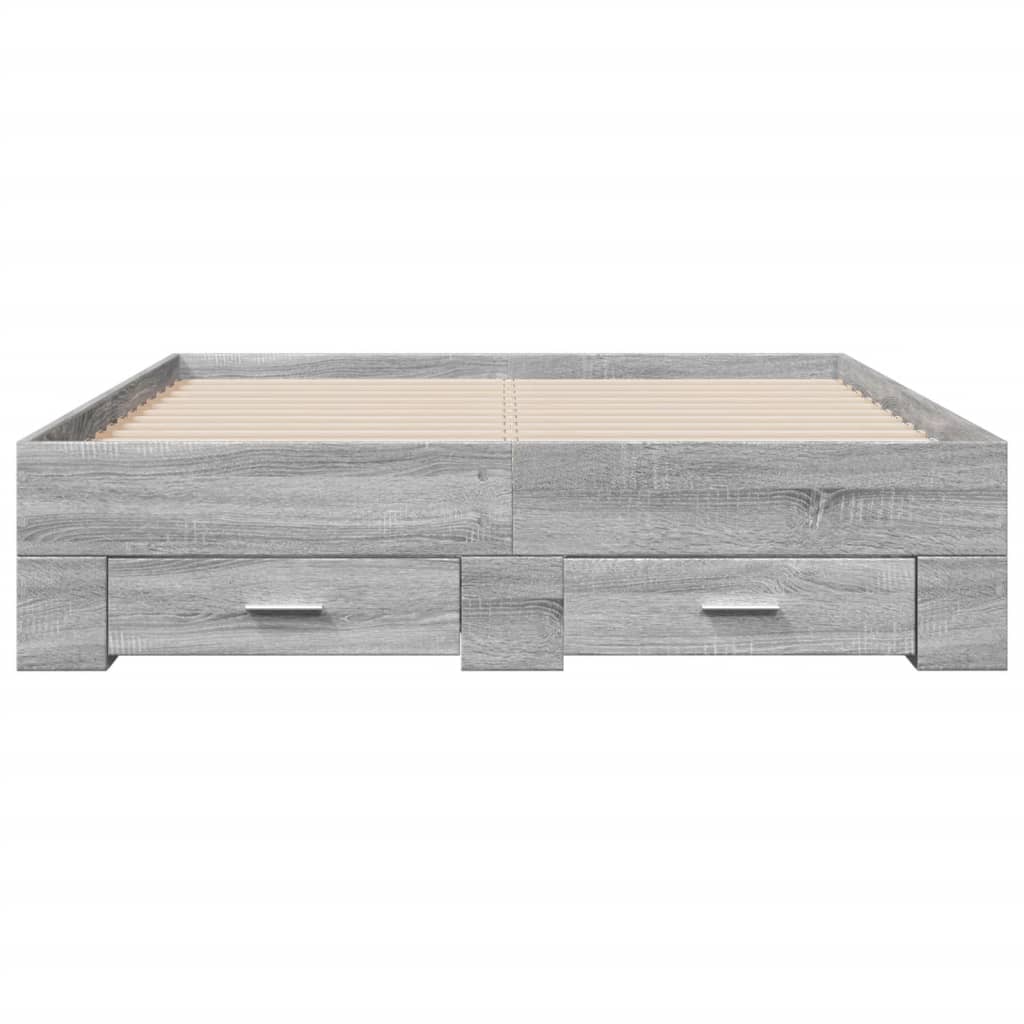 Cadre de lit avec tiroirs sans matelas sonoma gris 120x200 cm - XIOS