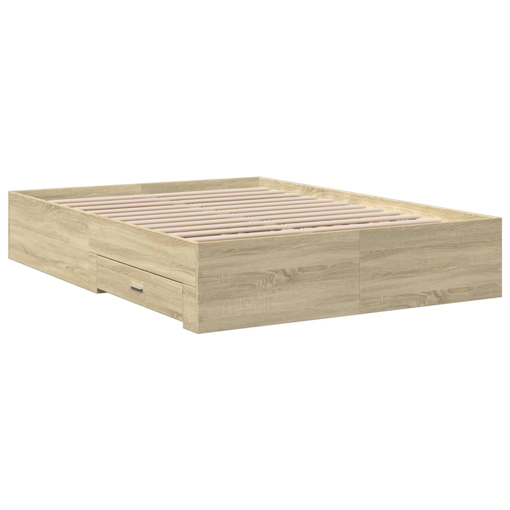 Cadre de lit avec tiroirs sans matelas chêne sonoma 140x190 cm - XIOS