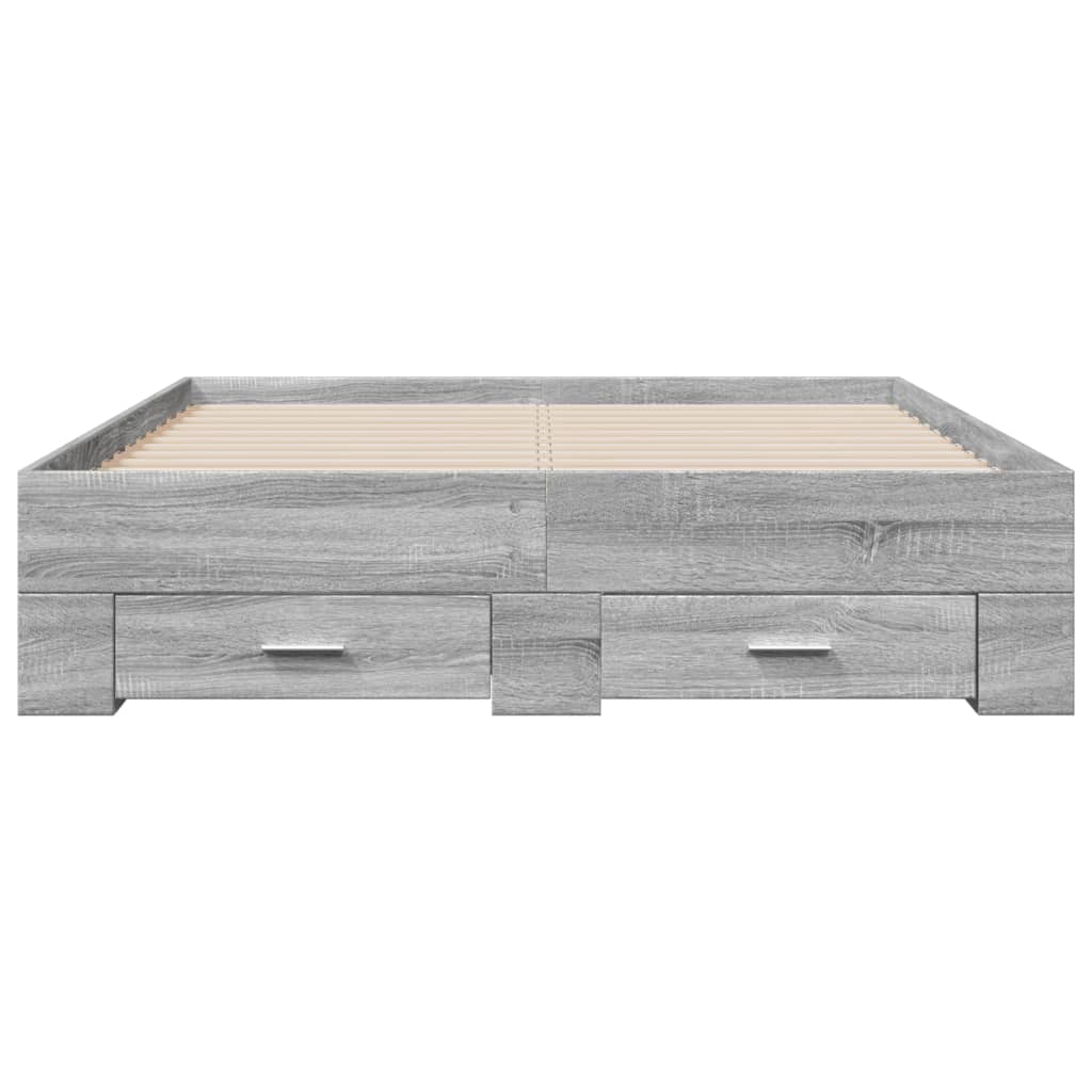 Cadre de lit avec tiroirs sans matelas sonoma gris 140x190 cm - XIOS