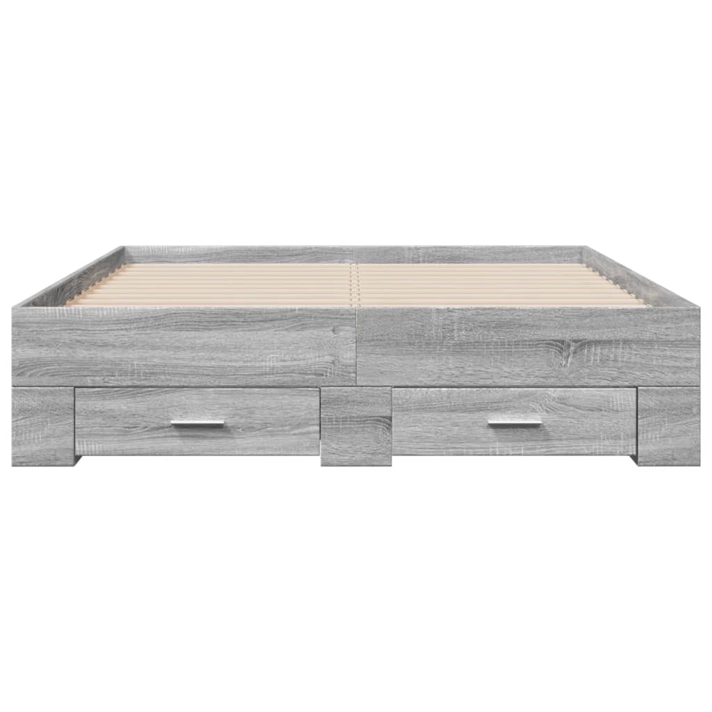 Cadre de lit avec tiroirs sans matelas sonoma gris 120x190 cm - XIOS