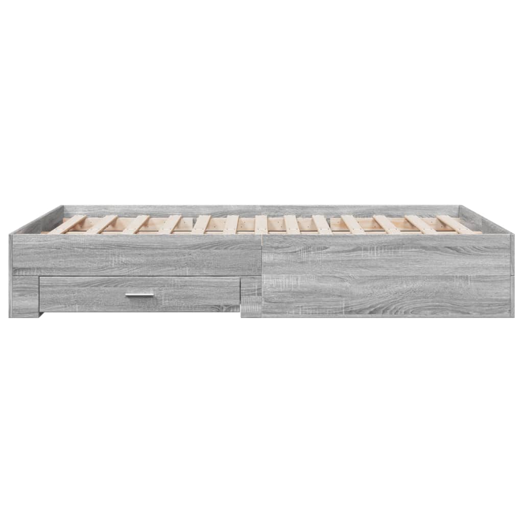 Cadre de lit avec tiroirs sans matelas sonoma gris 120x190 cm - XIOS