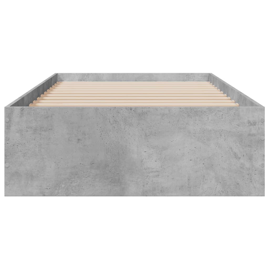 Cadre de lit avec tiroirs sans matelas gris béton 100x200 cm - XIOS