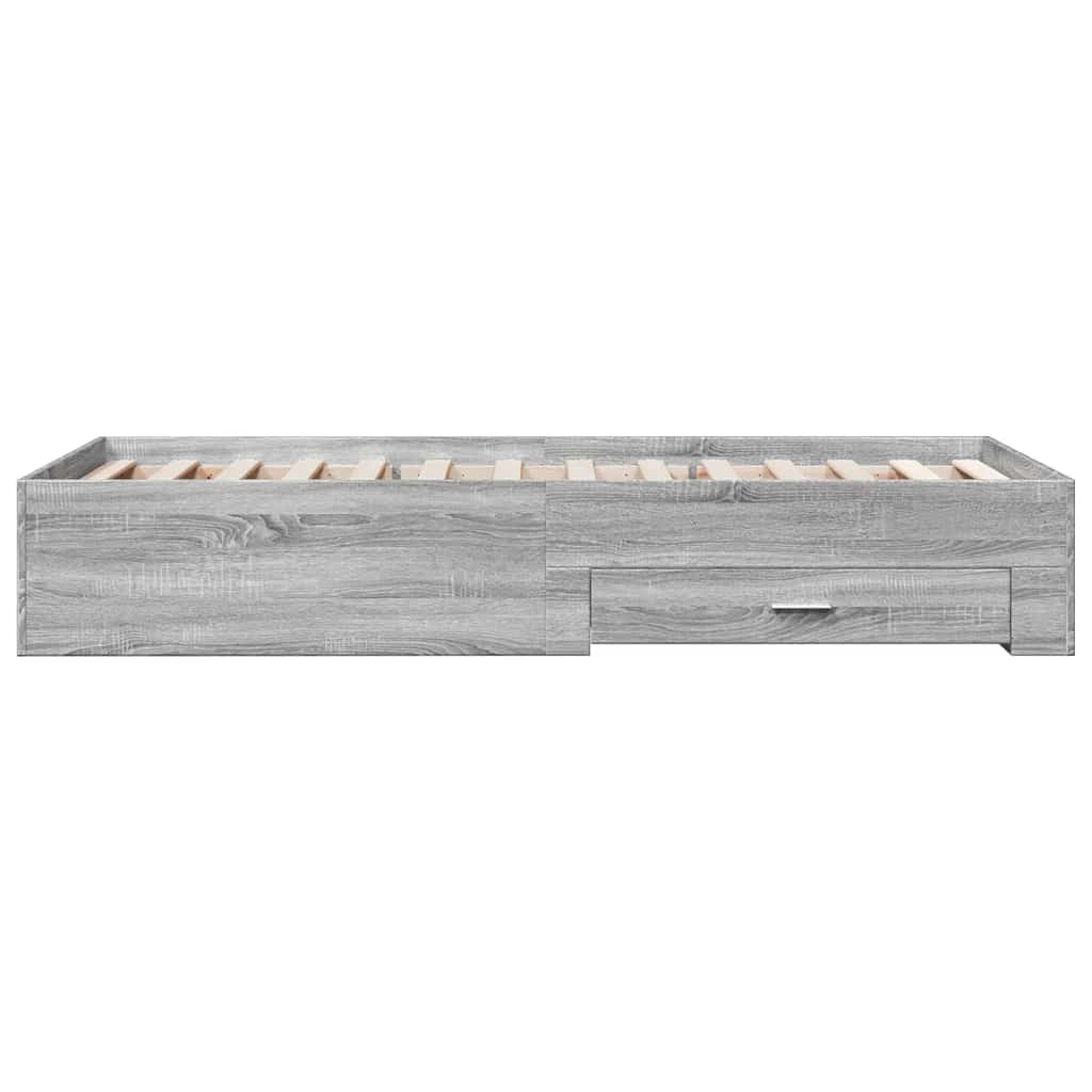 Cadre de lit avec tiroirs sans matelas sonoma gris 90x190 cm - XIOS