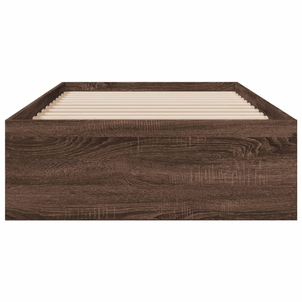Cadre de lit avec tiroirs sans matelas chêne marron 75x190 cm - XIOS
